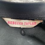 Rebecca Taylor Rebecca‎ Taylor Leather Long Sleeve Shirt Black Grey Size Small Photo 4