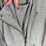Nic+Zoe Gray Tan Lightweight Full Zip Linen Cotton Blend Bomber Jacket Size L Photo 5