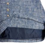 Maeve by Anthropologie Blue Tweed Button Front Mini Skirt Women's Size 14 Photo 6