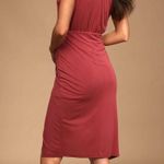 Lulus New Lulu’s Raise a Glass Rusty Rose One-Shoulder Midi Dress XS Photo 3