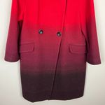 Worthington Dress Coat Womens Large Red Ombre Wool Blend Long Double Breasted Photo 3