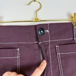 Anthropologie  Maeve The Colette Contrast Stitch Cropped Wide-Leg Pant Brown 25 Photo 9