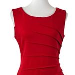 Calvin Klein  Sheath Dress Sunburst Ruched Sleeveless Red Crimson Women’s Size 8 Photo 6