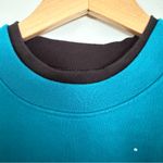 Grandmacore Granny Cottage Crewneck Sweatshirt Y2K Teal Blue Floral Medium Photo 1