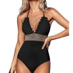 Cupshe NWT: womens 1-piece halter tie back swimsuit (S) Photo 0