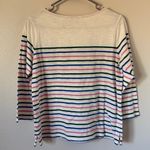 Boden Heather Jersey Breton Colorful Striped 3/4 Sleeve Top US 8 UK 12 White Photo 8