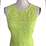 J.Crew  Collection Yellow Neon Lace  Pencil Crew Neck Knee Length Dress Size 4 Photo 3