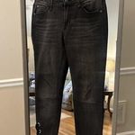 Kensie Jeans Black Washed Denim Cropped Jeans with Velvet Lace Hem Sz 2/26 Photo 0