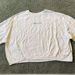 Champion  White Long Sleeve Cropped Womens Size L Cotton Athleisure Activewear Photo 0