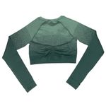 Gymshark green cropped long sleeve workout cinch back top women’s size small Photo 1
