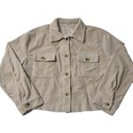 Cream corduroy jacket with button Photo 1