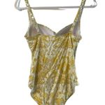 Niptuck Womens Floral Yellow Gray White Ruched Bodice One Piece Swim Suit 8 Photo 1