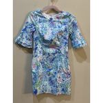 Lilly Pulitzer Size 00 Fiesta Stretch Dress Coastal Blue Lion Around Ruffle Photo 1