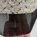 Shoshanna New  Metallic Foil Herringbone Tweed Sheer Yoke Sleeveless Dress Photo 10