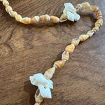 Shell Necklace With‎ Flower Details, Tropical Vacation Beachy Summer Style 30" Tan Photo 8
