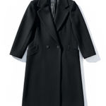 Vintage 70s/80s Karen Wool Cashmere Black Trench Coat ILGWU Union Made USA L Size L Photo 0