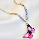 Small Pink Butterfly Necklace Photo 0