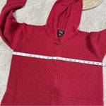 Eileen Fisher Cardigan Nubby Knit Sweater Hooded Front Zip Longsleeve in Red M Photo 10
