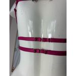 Buenamosota Red Sheer Lace Floral Ruffle Bra Adjustable Straps Size XL Photo 8