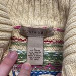 Mountain Lake Vintage Nordic MultiColor Pattern Faire Isle Button Down Sweater Photo 7