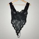 Victoria's Secret VTG 90s Scallop Lace Teddy 36B High Cut Thong Bodysuit USA Made Photo 0