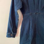 Free People Amber Dark Wash Denim Long Sleeve Button Mini Dress Women's size 2 Photo 9