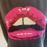 Forever 21 Pink Sequin Lip Sweater  Barbiecore‎ Size Small Like New! Photo 2