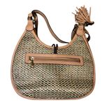 Simply Noelle  Woven Rattan Straw Vegan Leather Bag Tote Purse Photo 3