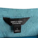 Vera Wang Simply Vera Sutton Blue Jacquard Asymmetric Hem Blouse Photo 4