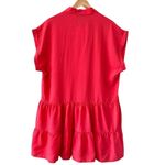 ZARA Button Down Coral Mini Shirt Dress Viscose Short Sleeve Size XL NEW Photo 2