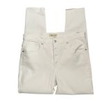 Madewell Y2K  Women Jeans 31 White Skinny Button Fly Raw Hem‎ Retro 90s Denim NEW Photo 5