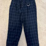 A New Day Slacks Plaid Blue White With Belt Size 4 Photo 0