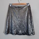Hutch  Anthropologie Silver Metallic Mini Skirt Womens 2 Party Formal Classic Photo 2