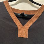 Ralph Lauren Lauren  Faux Suede Trim V-Neck‎ Top Photo 3
