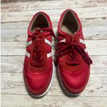 Vionic  Lace Up Sneakers Satin Suede Uppers Women's Size 7 Cherry Red Shoes Photo 2