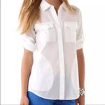 Theory  Marandel White Lawn Shirt Long Button Down size p Photo 2