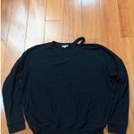 Splendid  Black Ribbed Cutout Shoulder Long Sleeve Pullover Sweater Top Women's L Photo 1