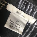 BLL NYC Black Plaid Button Down Long Roll Tab Sleeve Shirt Dress Women’s Size L Size L Photo 1