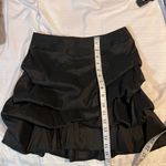 Black Satin Tiered Ruffle Mini Skirt Party‎ Cocktail Evening Wear Size undefined Photo 2