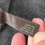 The Limited  V Neck Sweater Dress with Pleated Skirt Charcoal Medium Wool Blend Photo 7