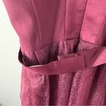 Vera Wang WHITE By  Wine Color High Neck Textured Tulle Skirt Maxi Dress Size 0 Photo 6