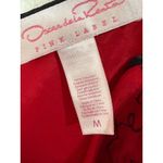 Oscar de la Renta  Pink Label Red Satin Lace Trim Slip Chemise Nightgown Dress M Photo 4