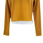 Nordstrom Good Luck Gem Long Sleeve Ribbed Basic Solid Crop Top Large Photo 47
