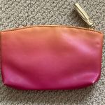 Ipsy Cosmetic Case Peace Love Lipstick Ombre Bag Red Orange 5” x 7.5” Like New Photo 2
