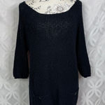 Free People Navy Knit 3/4 Sleeve Sweater Dress Size M Photo 0