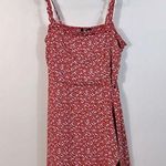 Trixxi  NWT Red White Floral Ditsy Mini Tie Waist Dress Women Size Large Photo 0