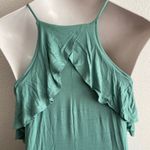 Bee Uniq 🆕Dusty Green Ruffle-Accent Cold Shoulder Maxi M🆕 Photo 5