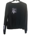 Mighty fine Medium Black Graphic Sweatshirt Floral Purple Photo 2