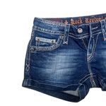 Rock Revival “Alanis” Denim Shorts Sz 28 Distressed Cuffed Hem Photo 2