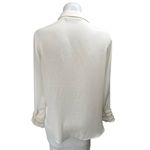 ZARA Women's Cream White Long Sleeve Collar Button Down Shirt Blouse Top Size M Photo 1